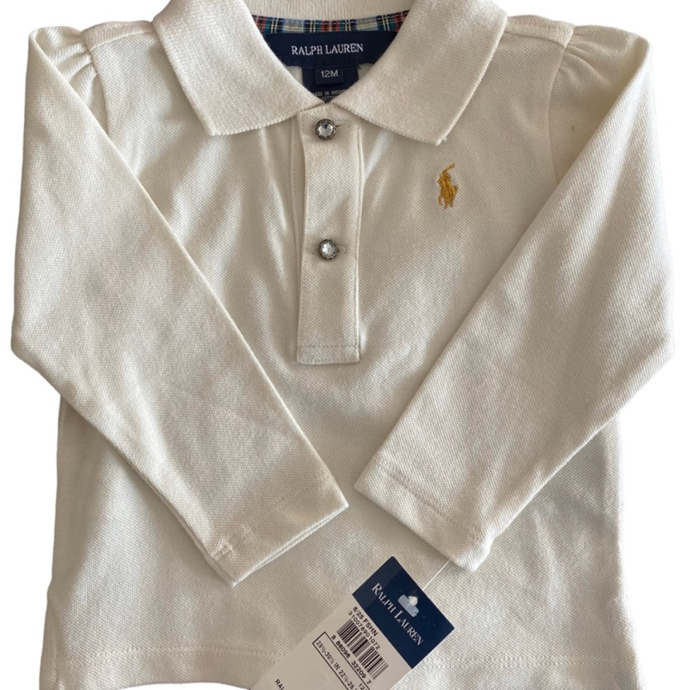 Ralph Lauren, New 12 month Baby girl long sleeve shirt